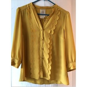Anthropologie yellow blouse